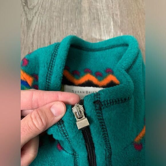VTG Funky Vest Jacket Full Zip Multi Color Pattern Striped Retro Size M L - Picture 5 of 9